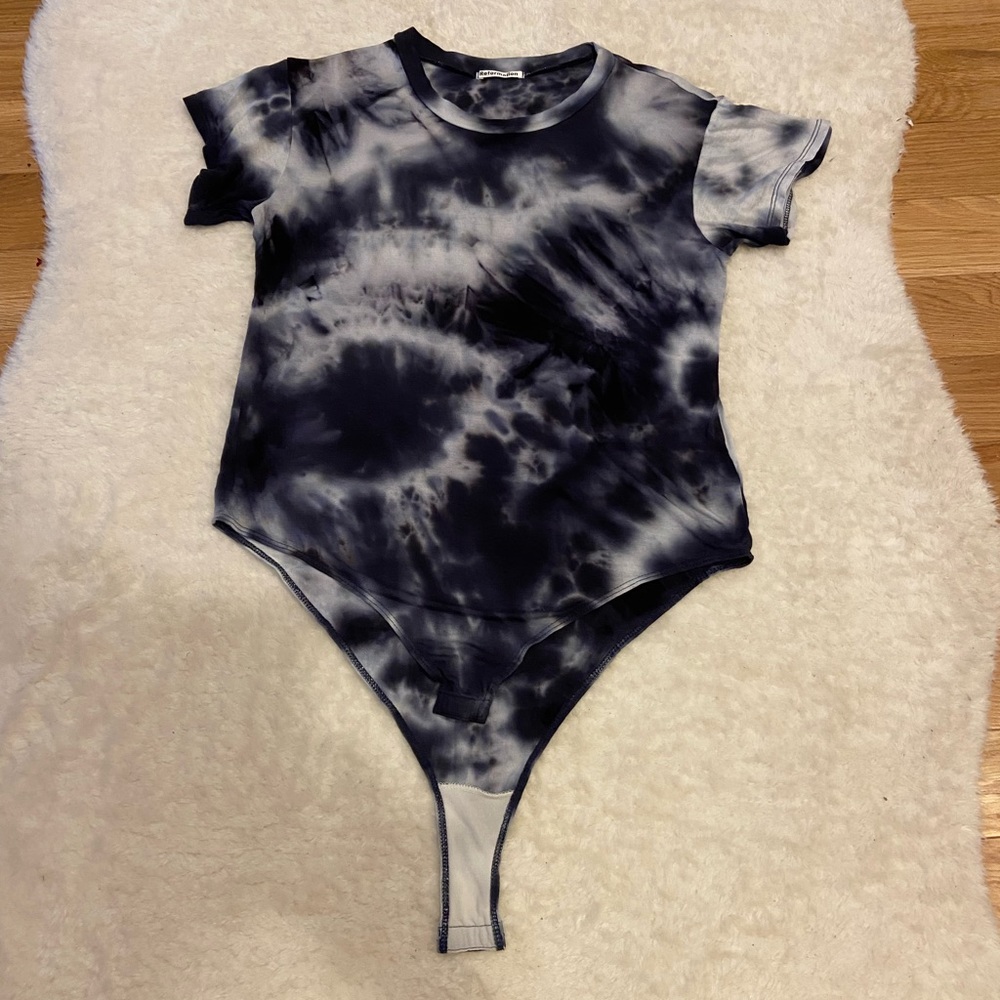Reformation Halpern Black Tie Dye Bodysuit